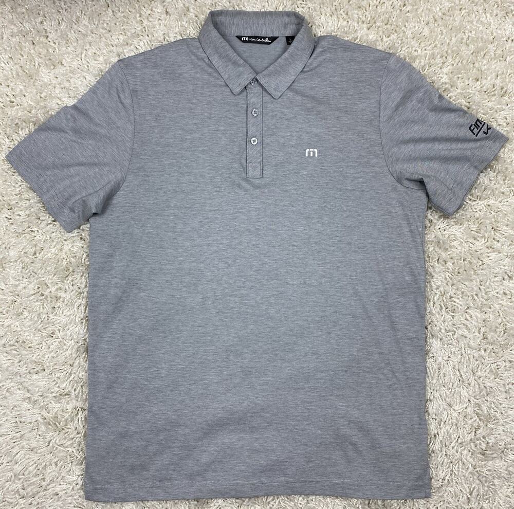 Travis Mathew Men's Size L Gray Heather Golf Polo Shirt Short Sleeve Performance
